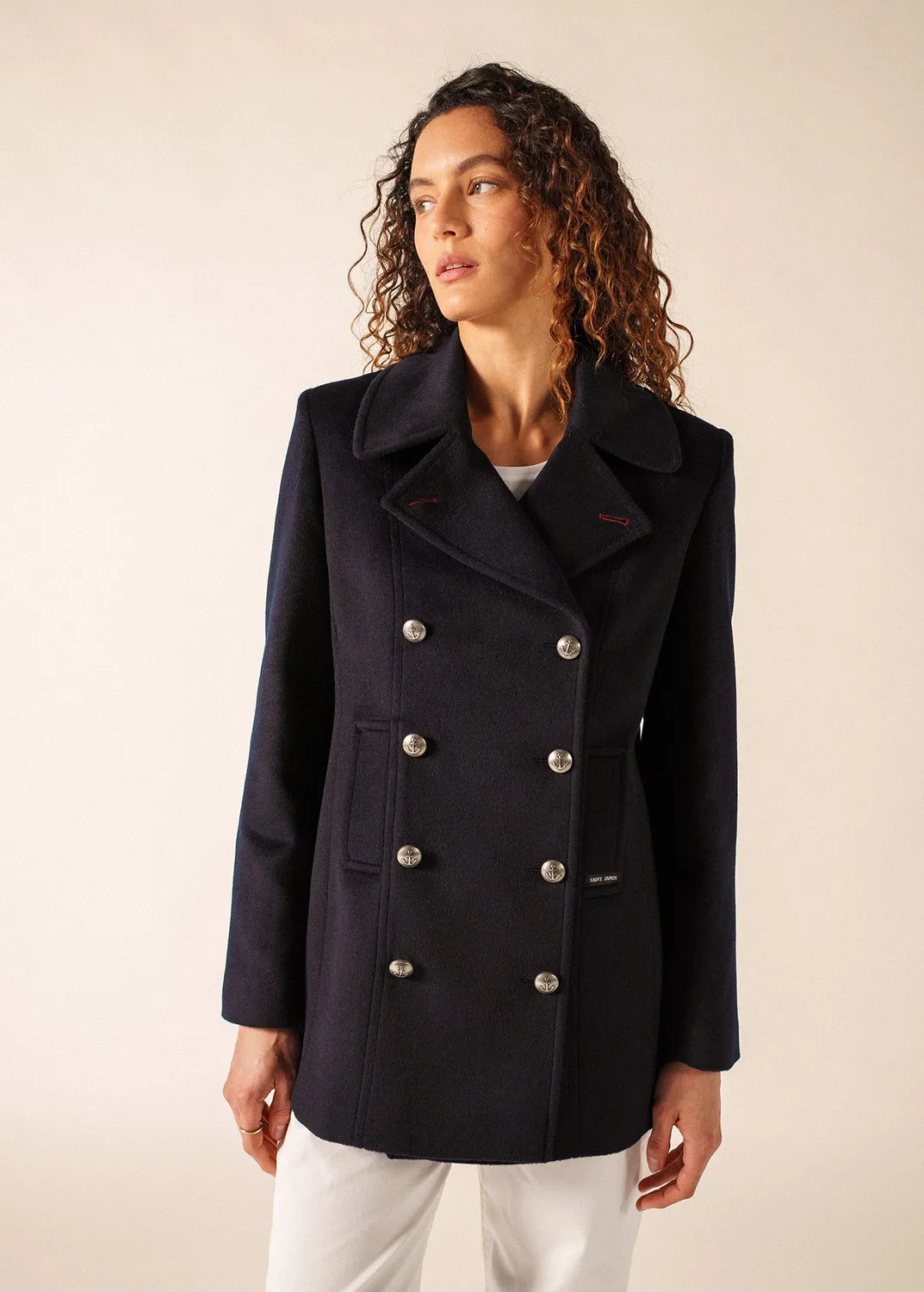 Saint James St Briac caban navy drap de laine