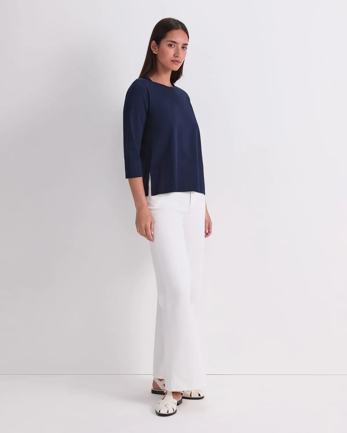 Sportscraft Mercerised Cotton T-shirt manches 3/4 coton