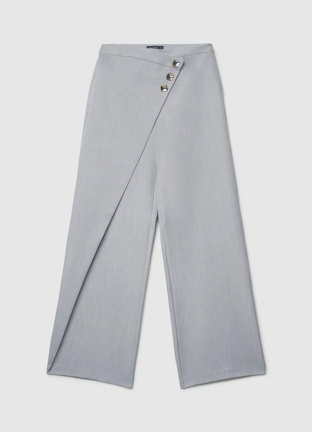 Calliope pantalon portefeuille femme wide leg uni boutons
