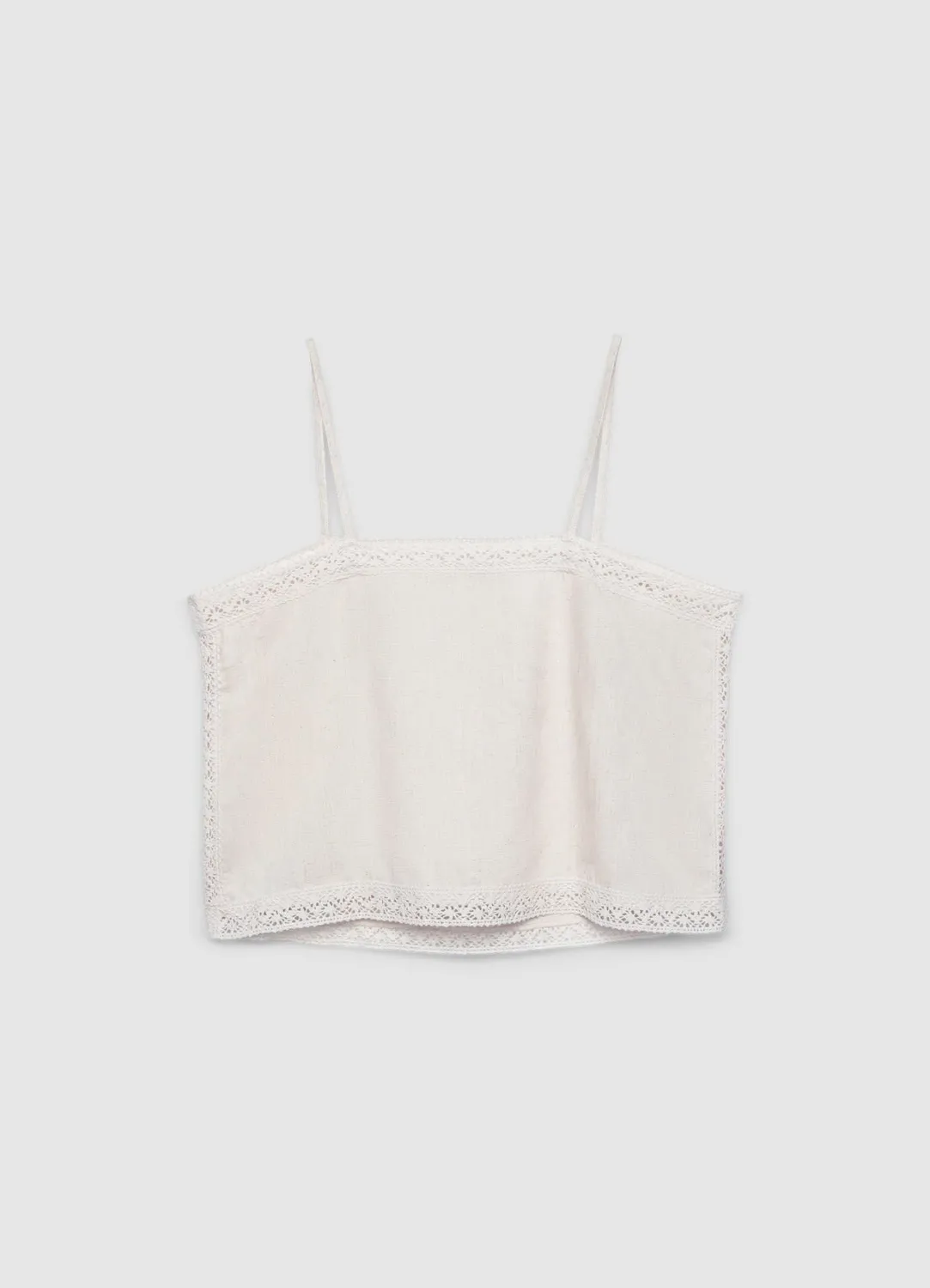 Calliope top uni bretelles passementerie femme