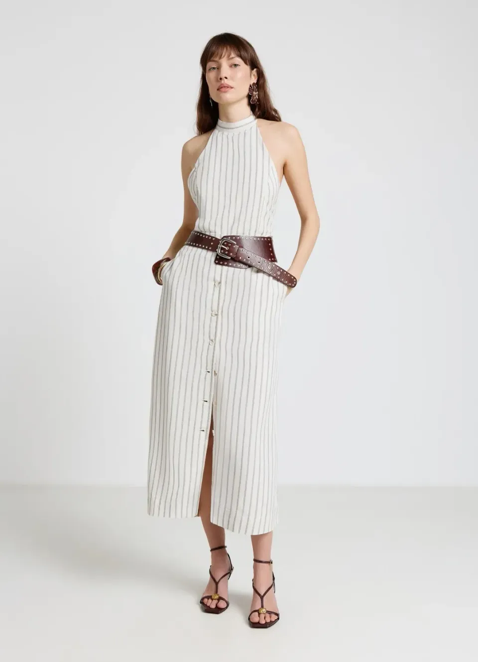 Calliope Top halterneck femme rayé