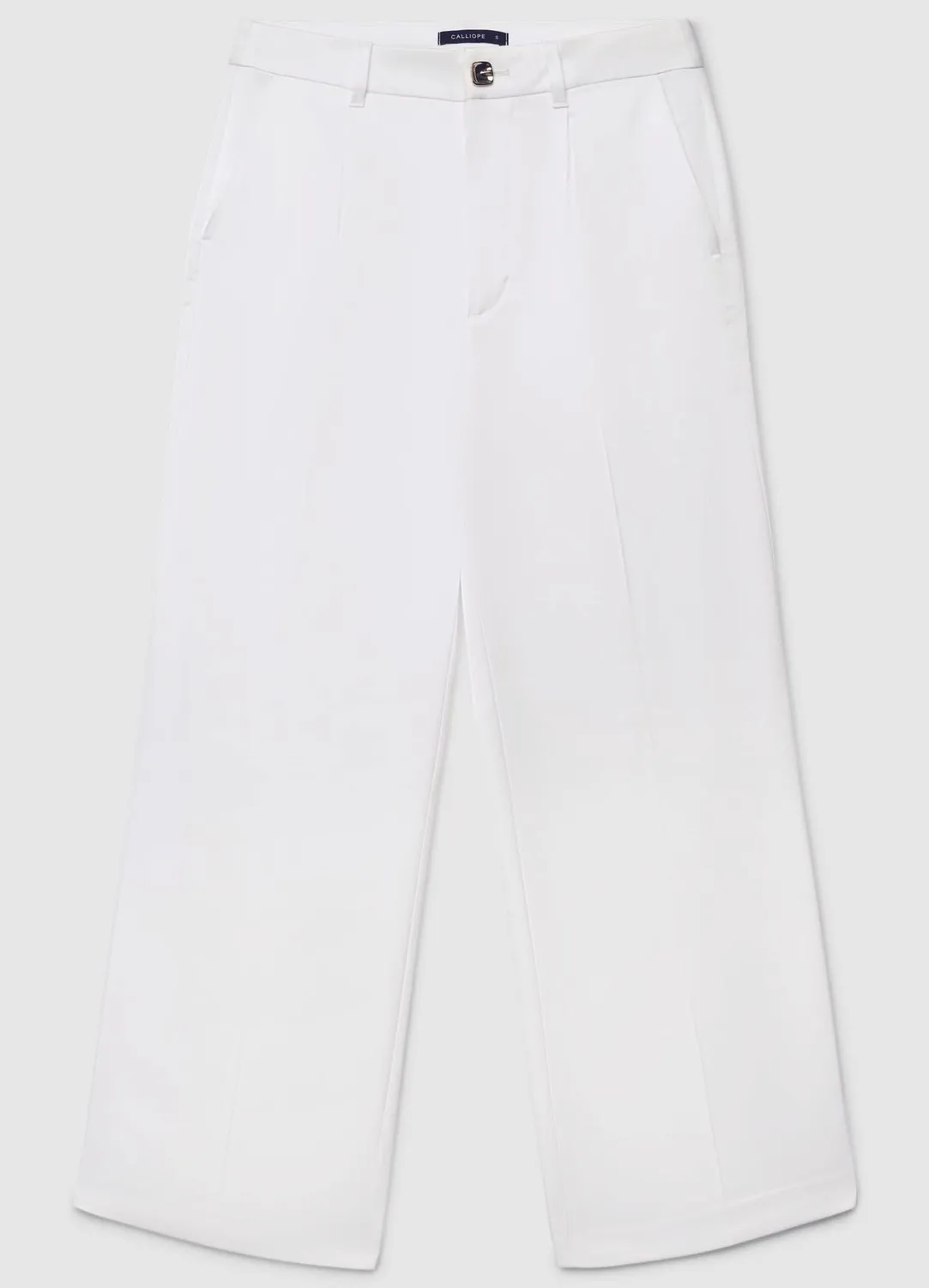 Calliope pantalon long femme simili satin taille haute