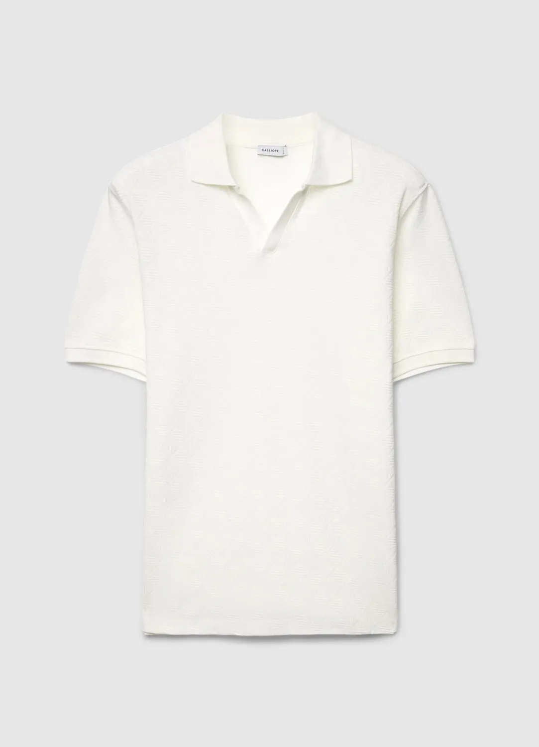 Calliope Jacquard Polo homme col V manches courtes