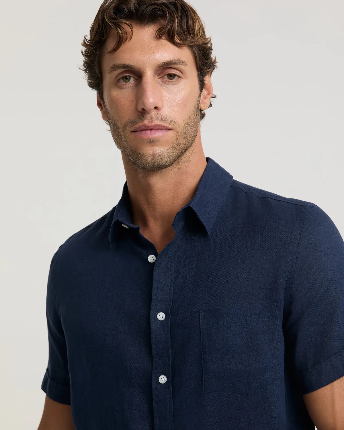 Sportscraft 207748 chemise lin homme manches courtes