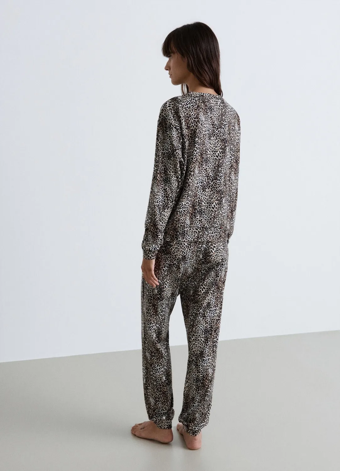 Calliope pyjama léopard ensemble femme manches longues