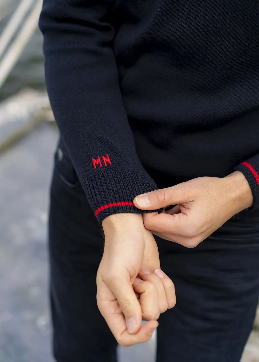 Saint James Ronarc'h pull marin navy laine