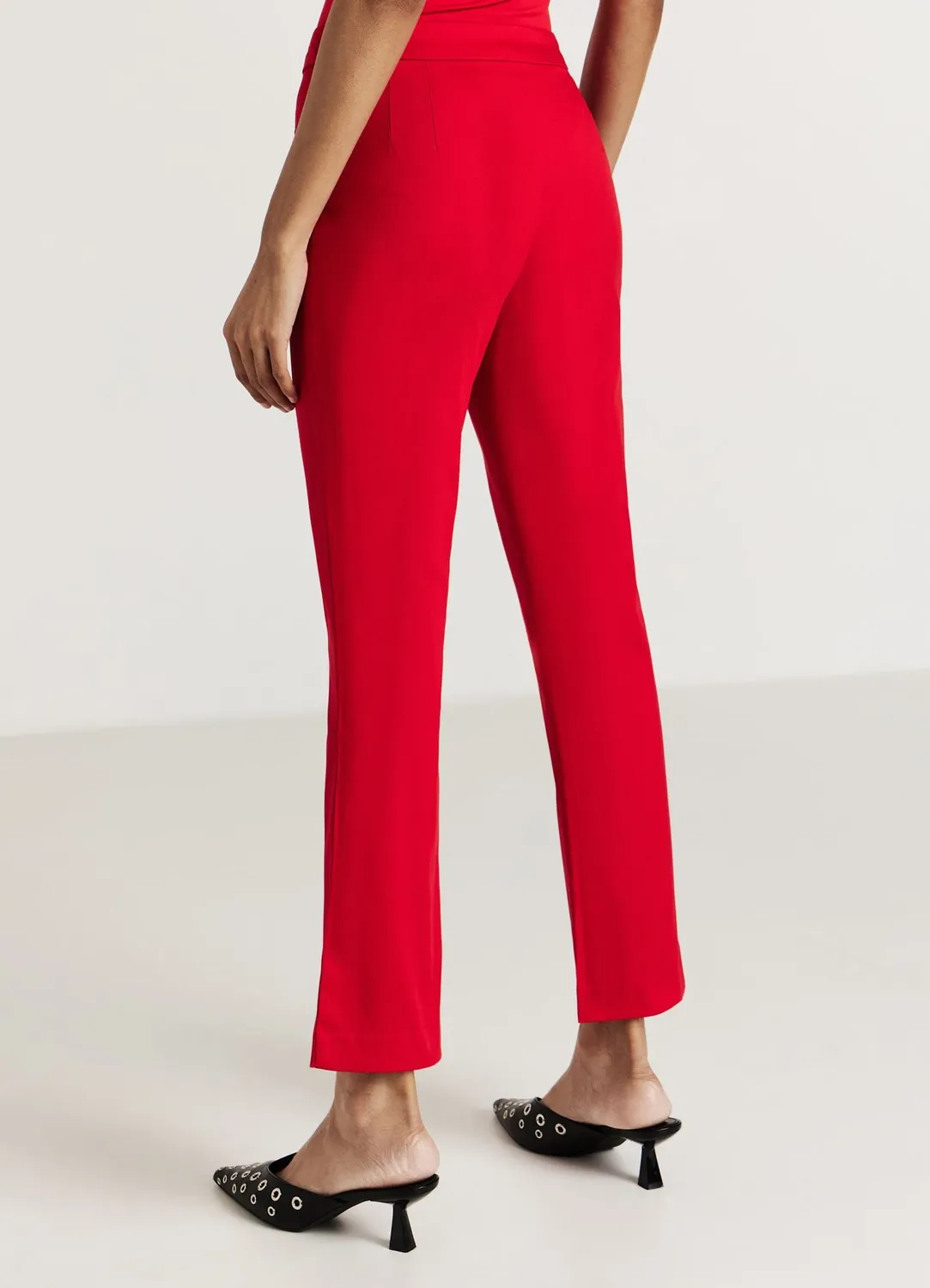 Calliope Pantalon cropped flare femme coton rasatello