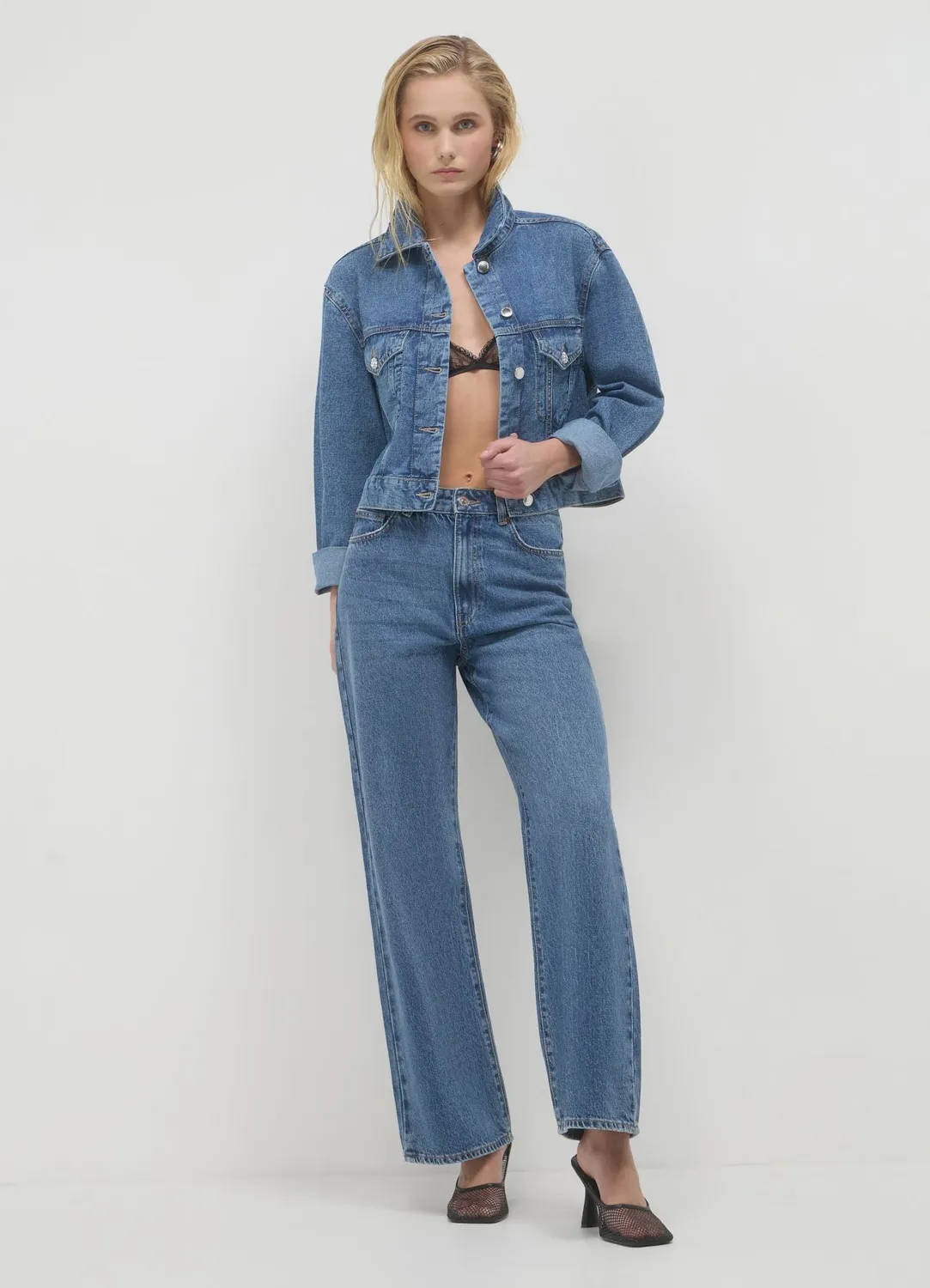 Calliope veste en jean regular femme boutons