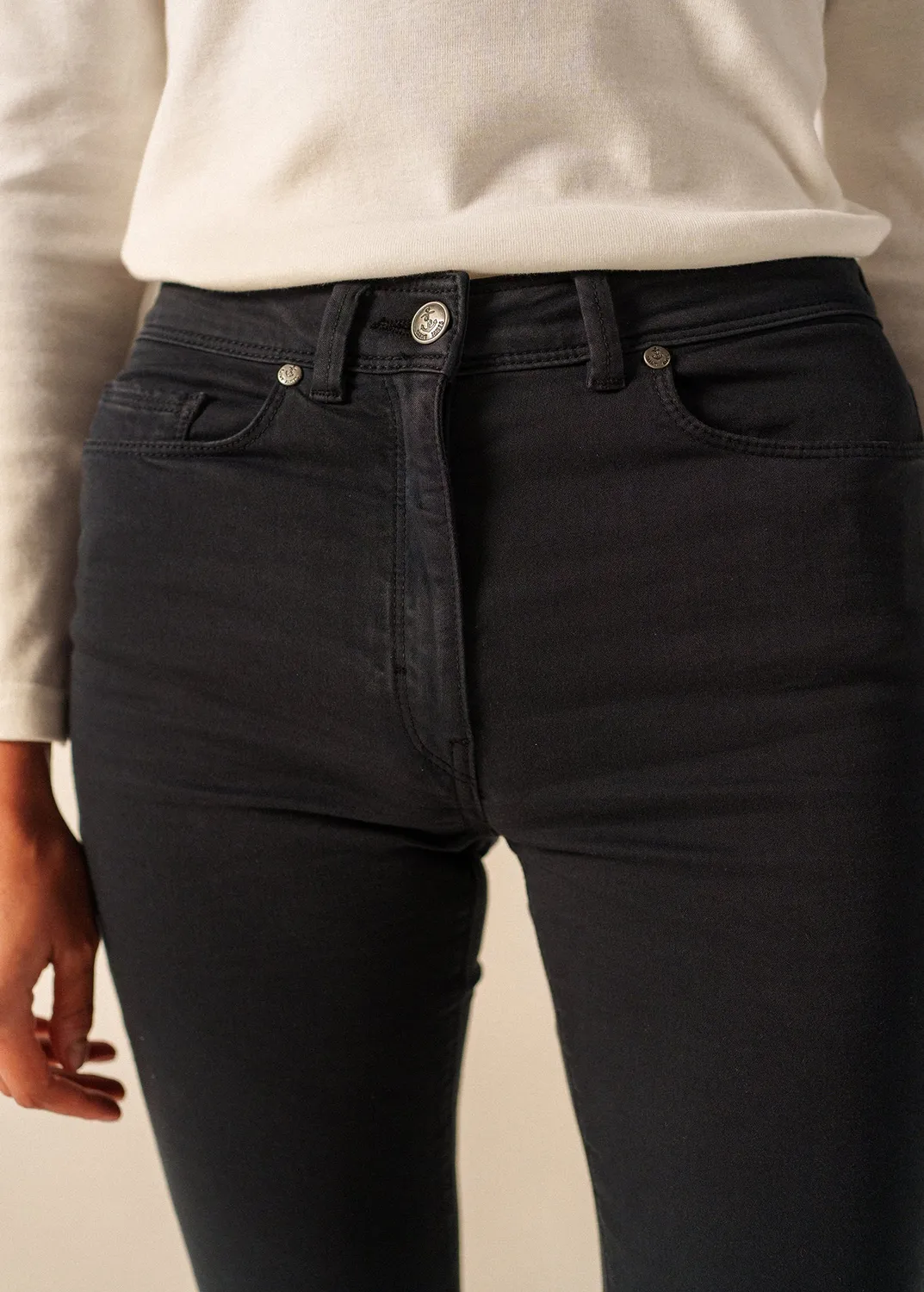 Saint James Mimosa pantalon slim navy femme stretch