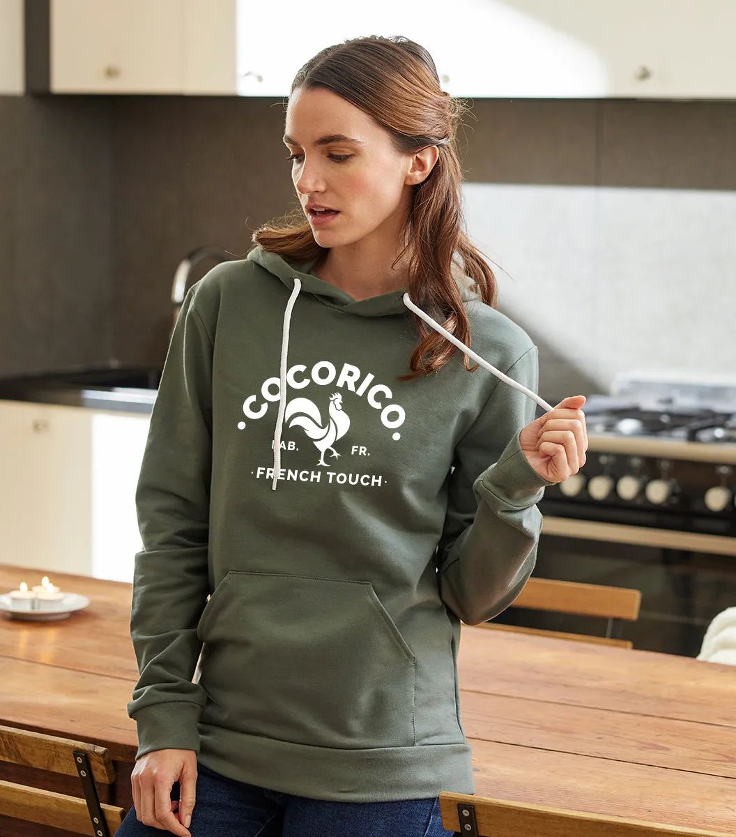 Cocorico Coq Français Sweat Femme Sauge coton