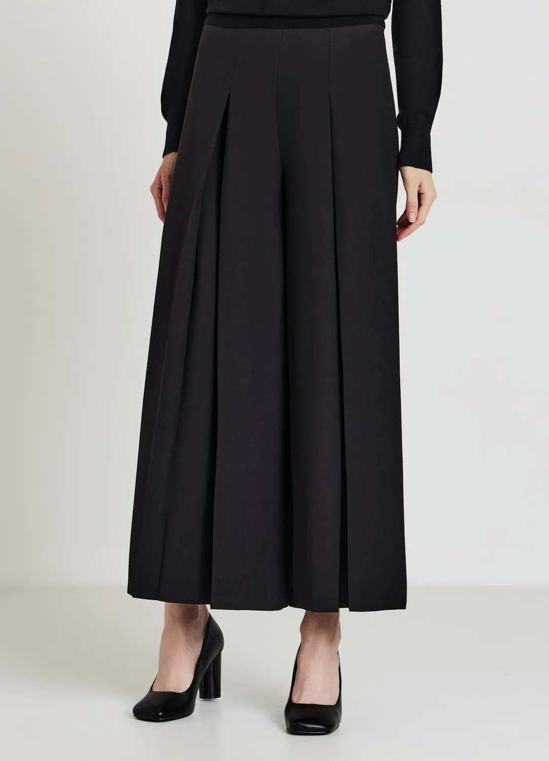 Calliope pantalon large femme uni à plis devant