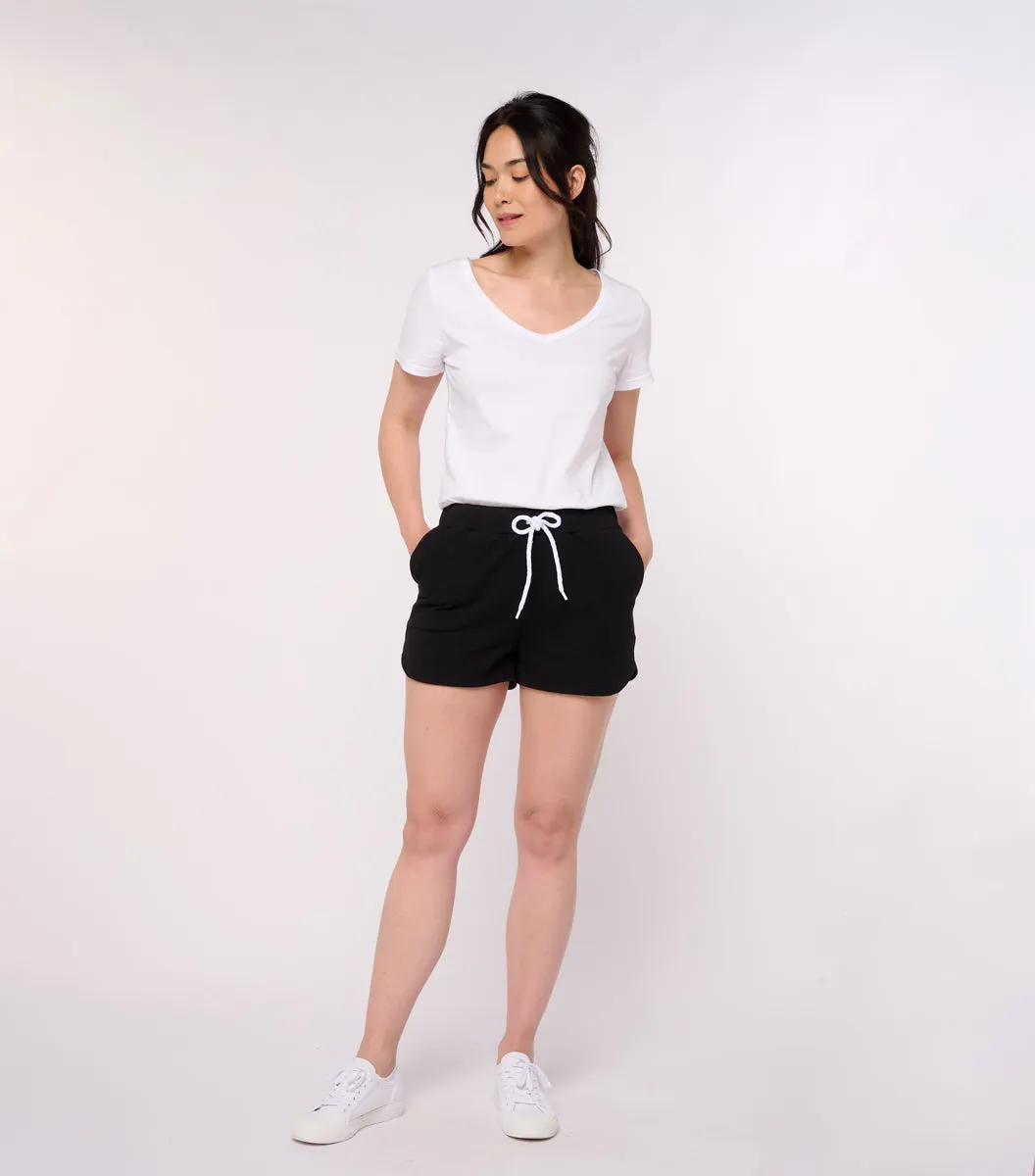 Cocorico Noir short molleton femme noir coton