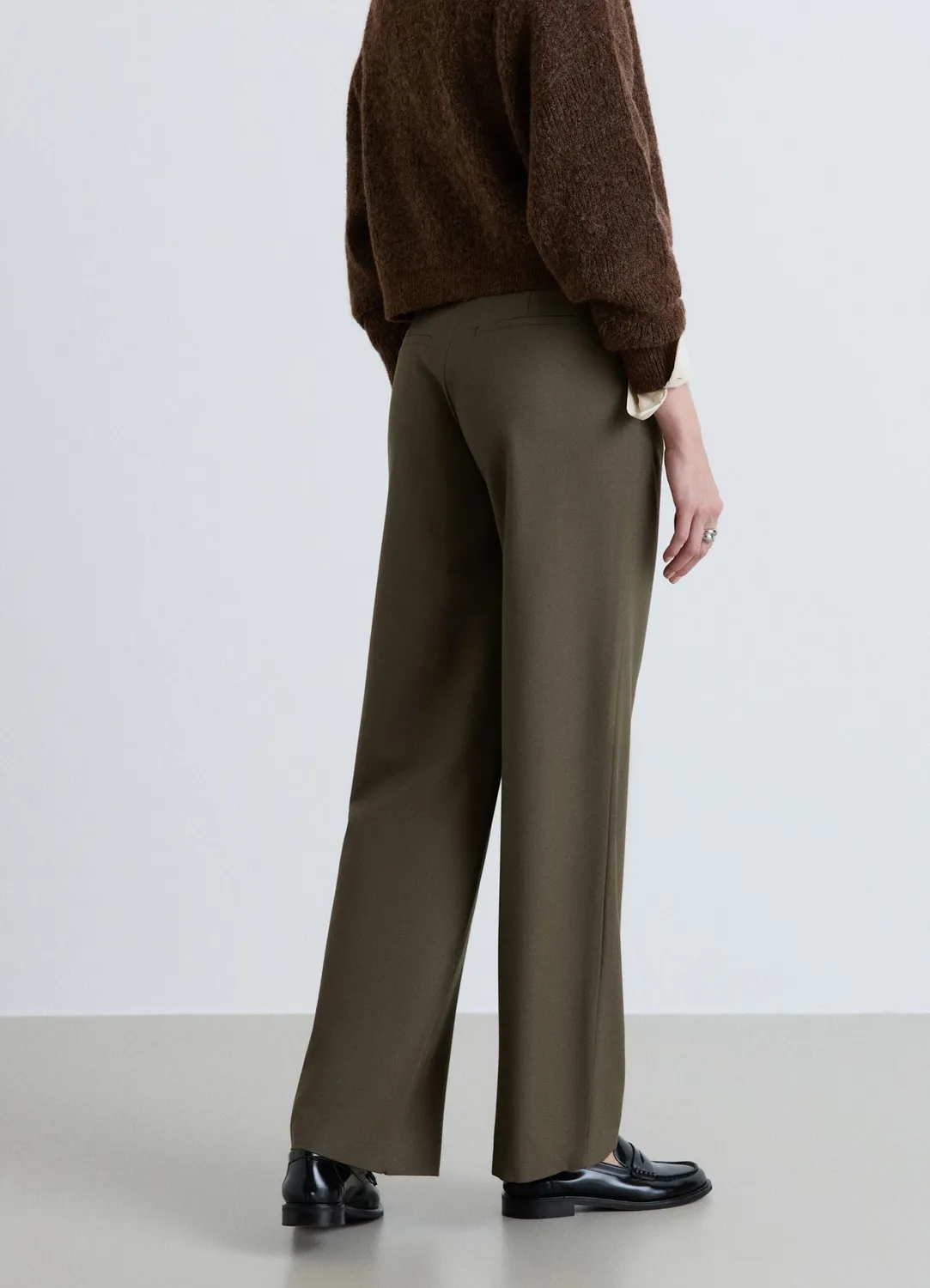 Calliope Pantalon palazzo femme taille haute uni