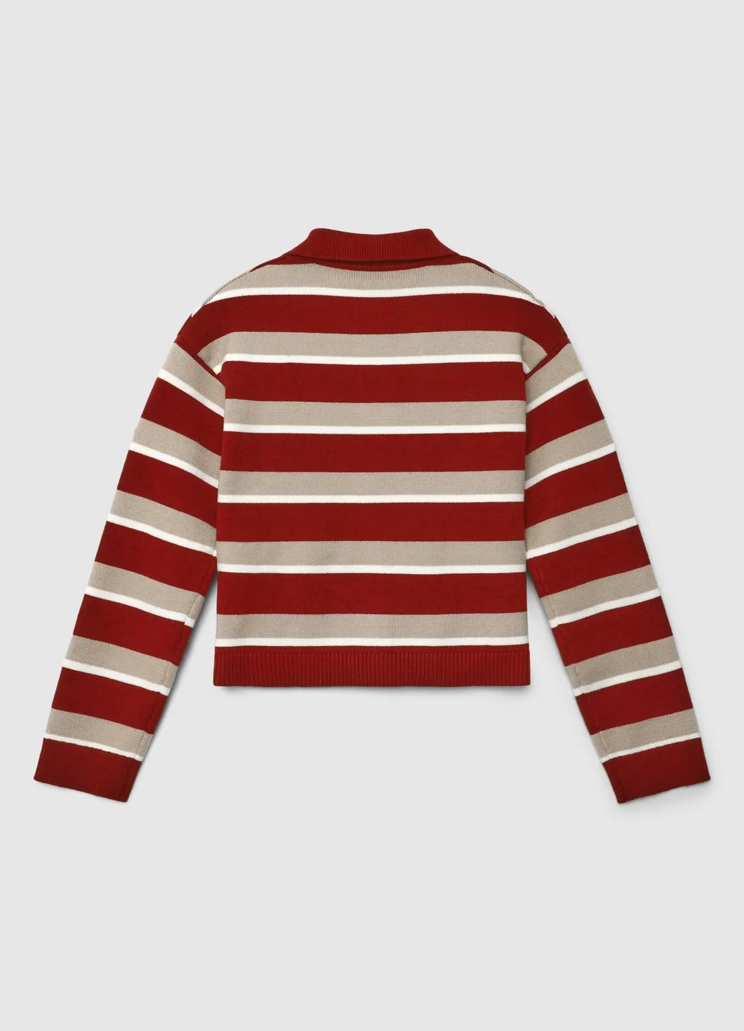 Calliope pull polo femme rayé manches longues boutons
