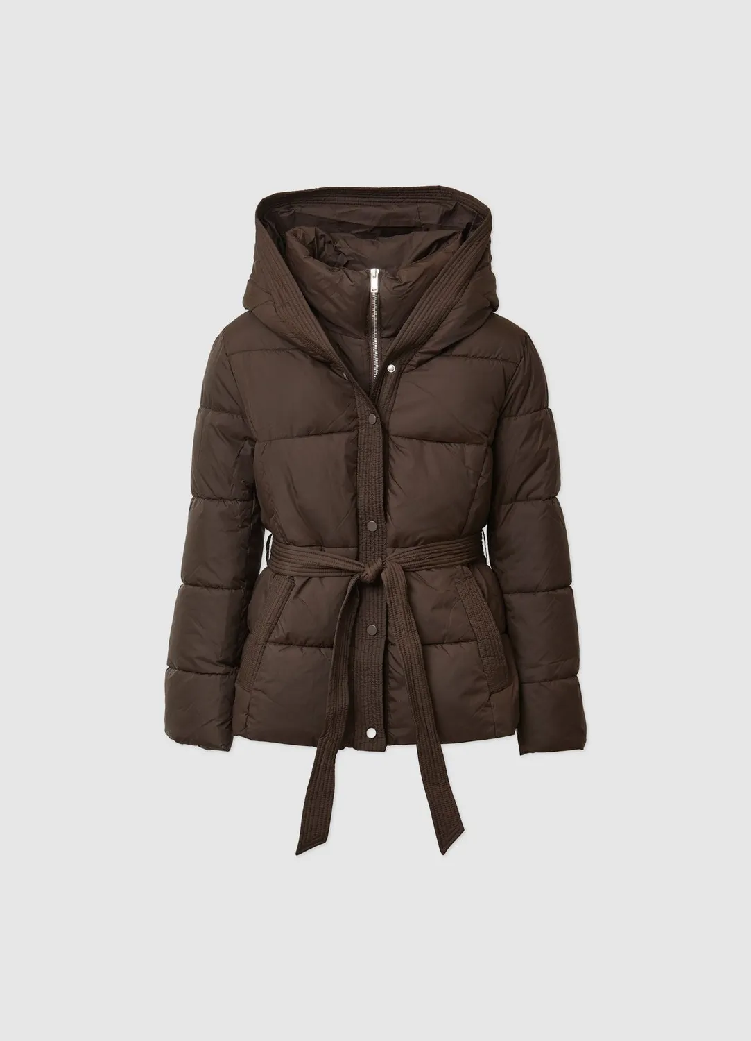 Calliope blouson matelassé capuche femme avec ceinture