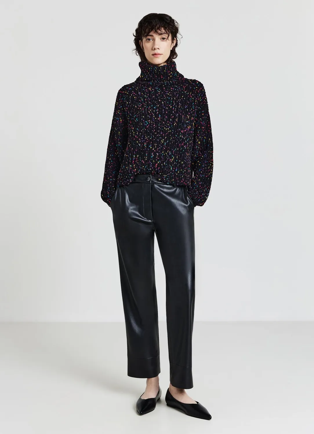 Calliope pull femme col roulé maille fantaisie