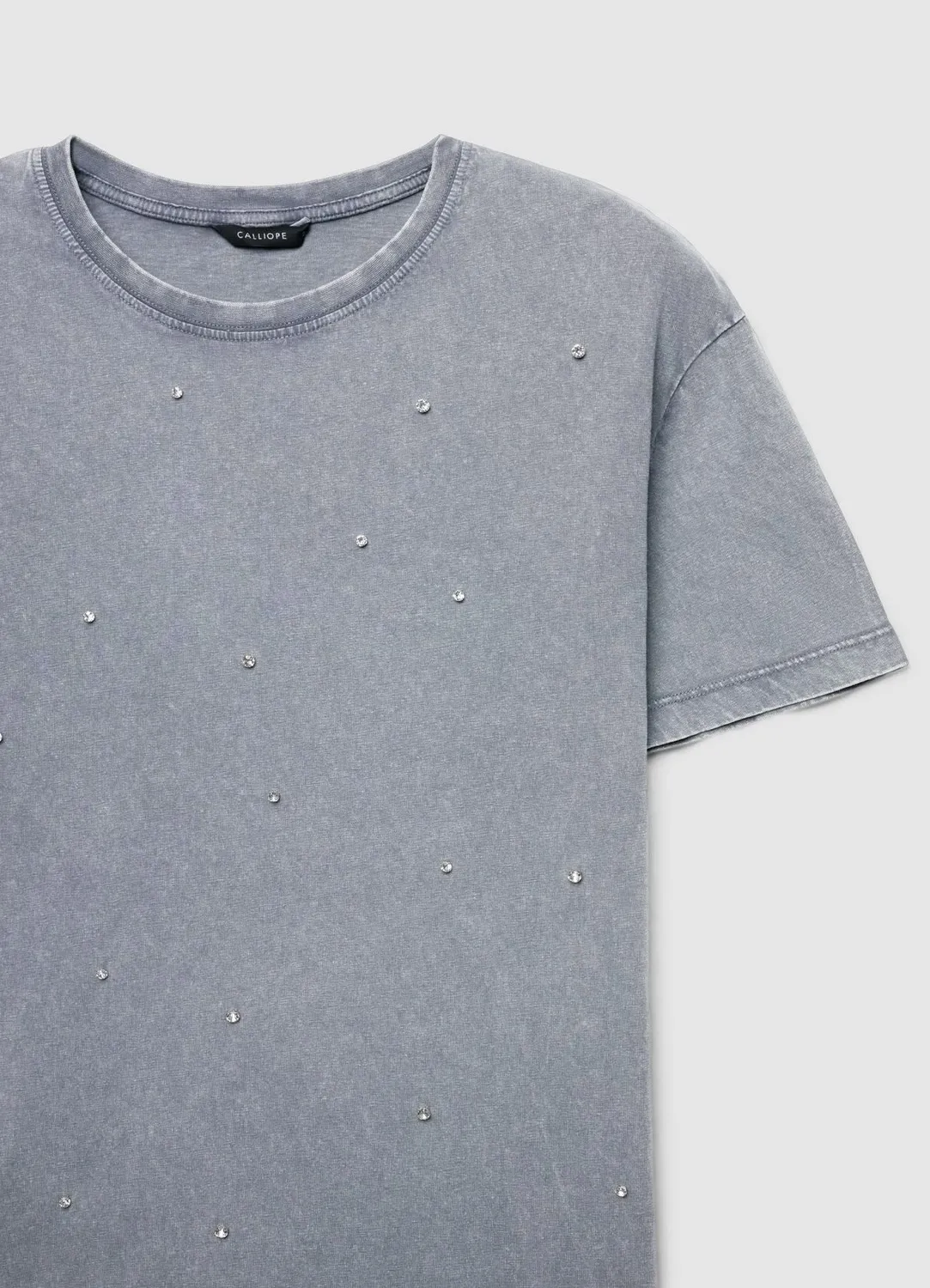 Calliope T-shirt effet délavé strass femme