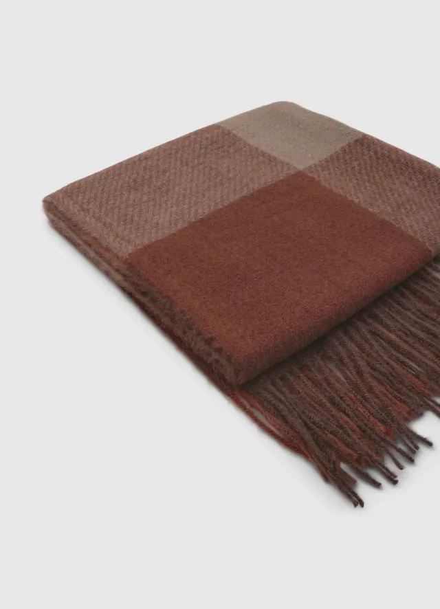 Calliope écharpe carreaux femme franges 180 cm