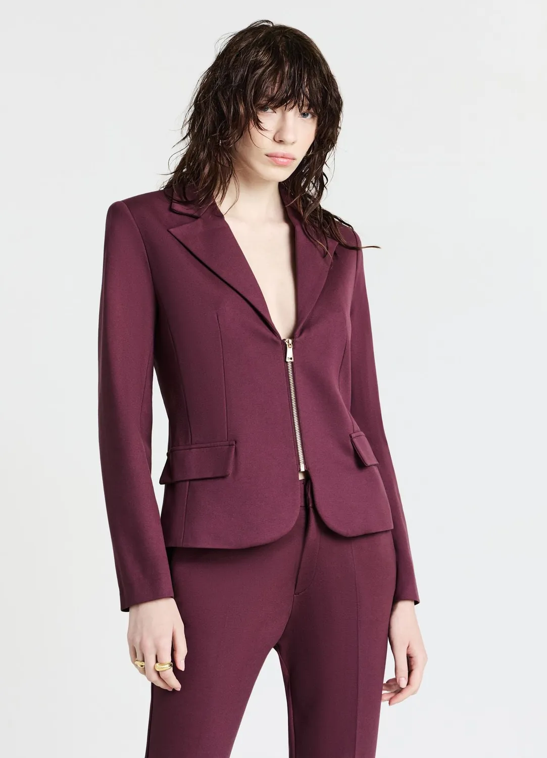 Calliope veste zippée point Milano femme col revers