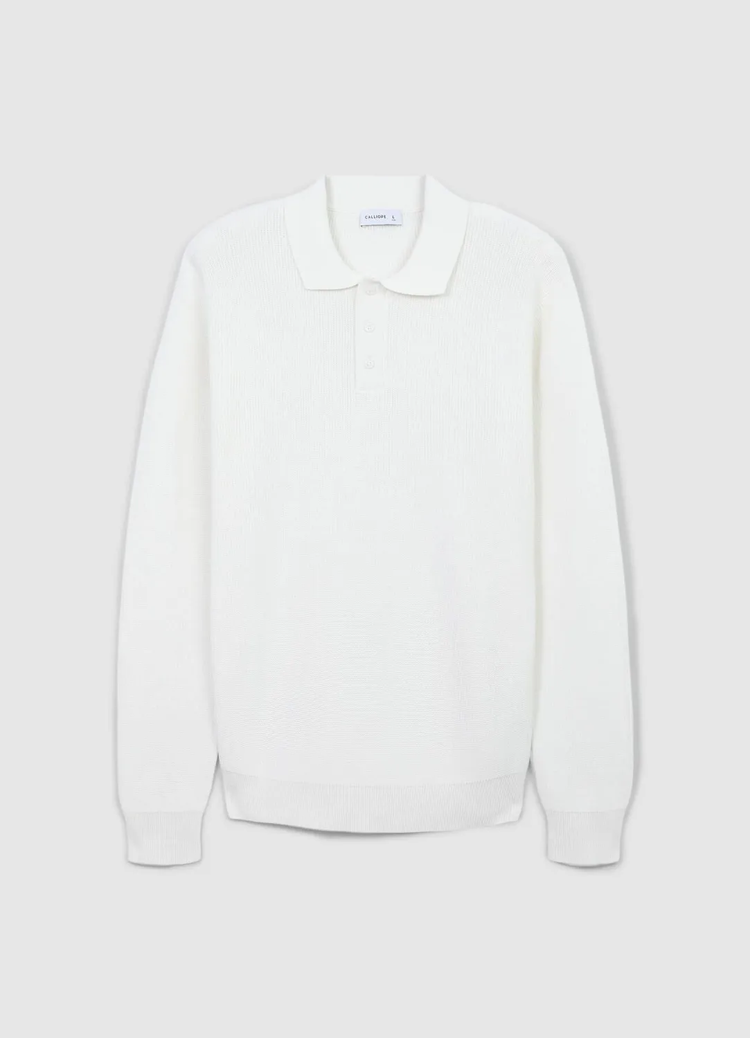 Calliope coton polo pull homme manches longues