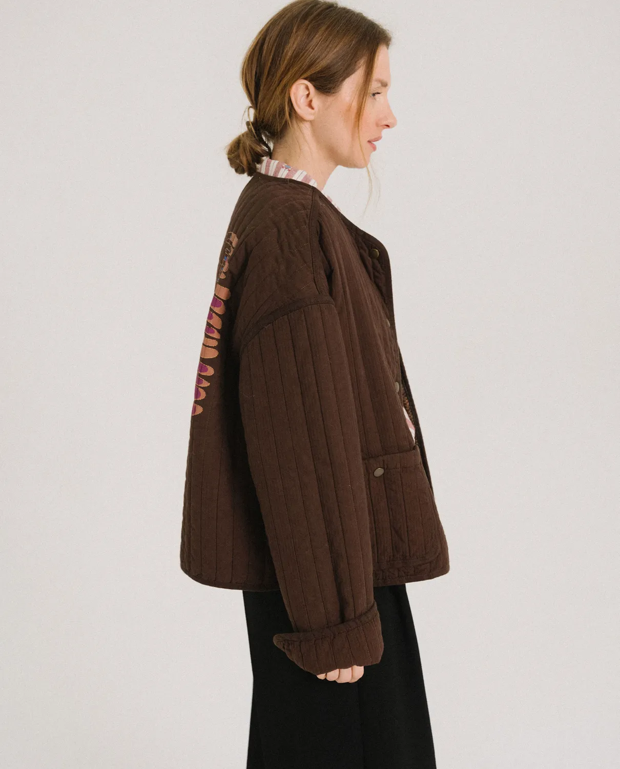Tinsels Fame veste caffe coton matelassé birdy