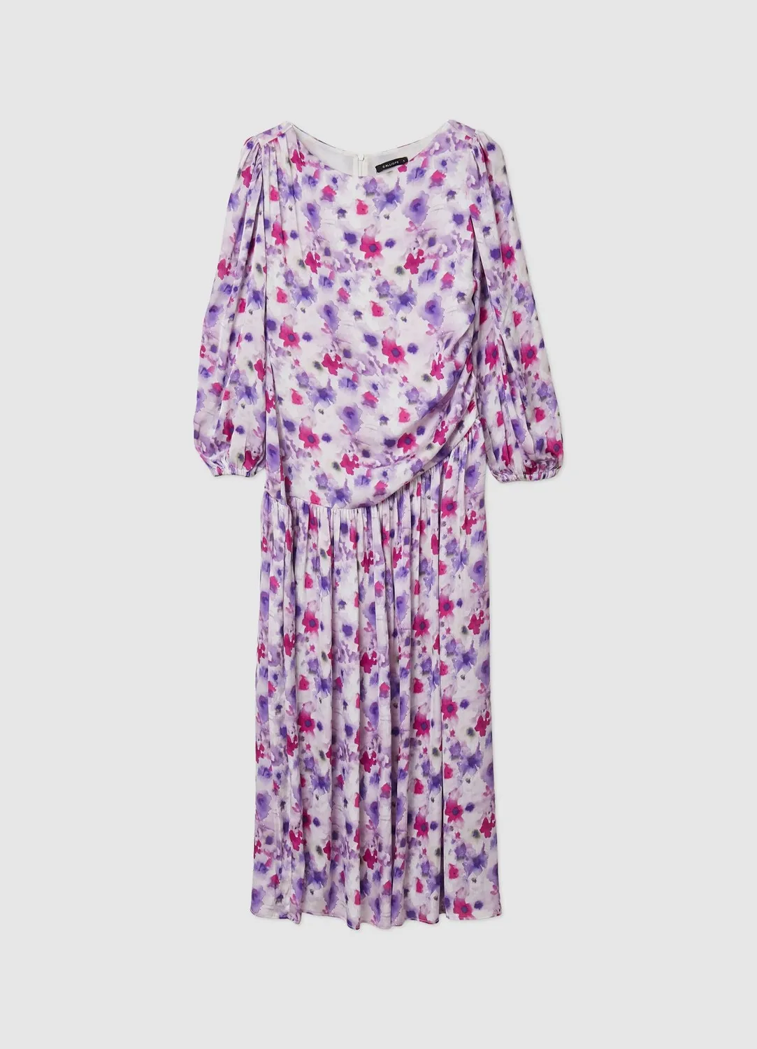 Calliope Arabia robe satin fleurs manches longues femme