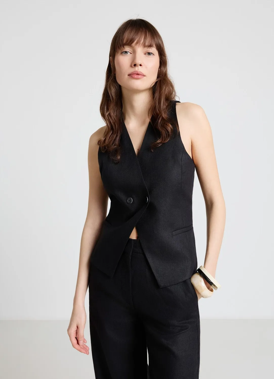 Calliope gilet tailleur femme double boutonnage