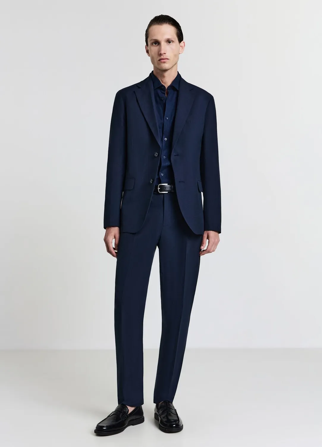 Calliope Veste monopetto lin homme coupe droite