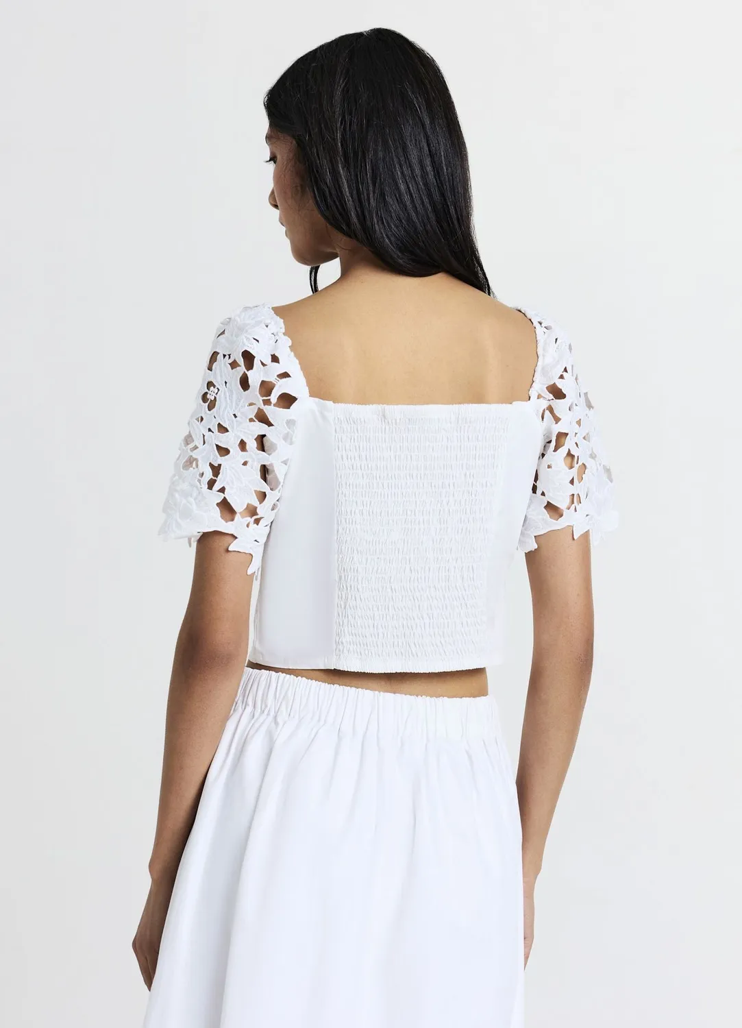 Calliope blouse dentelle col carré regular