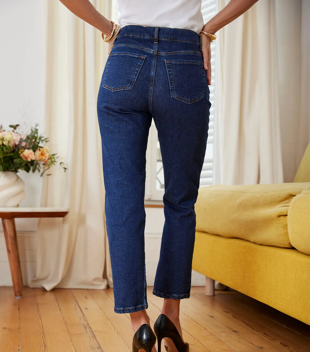 Cocorico Jean Droit Femme Bleu Foncé Coton