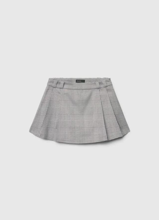 Calliope Jupe-short plissée prince-de-galles femme