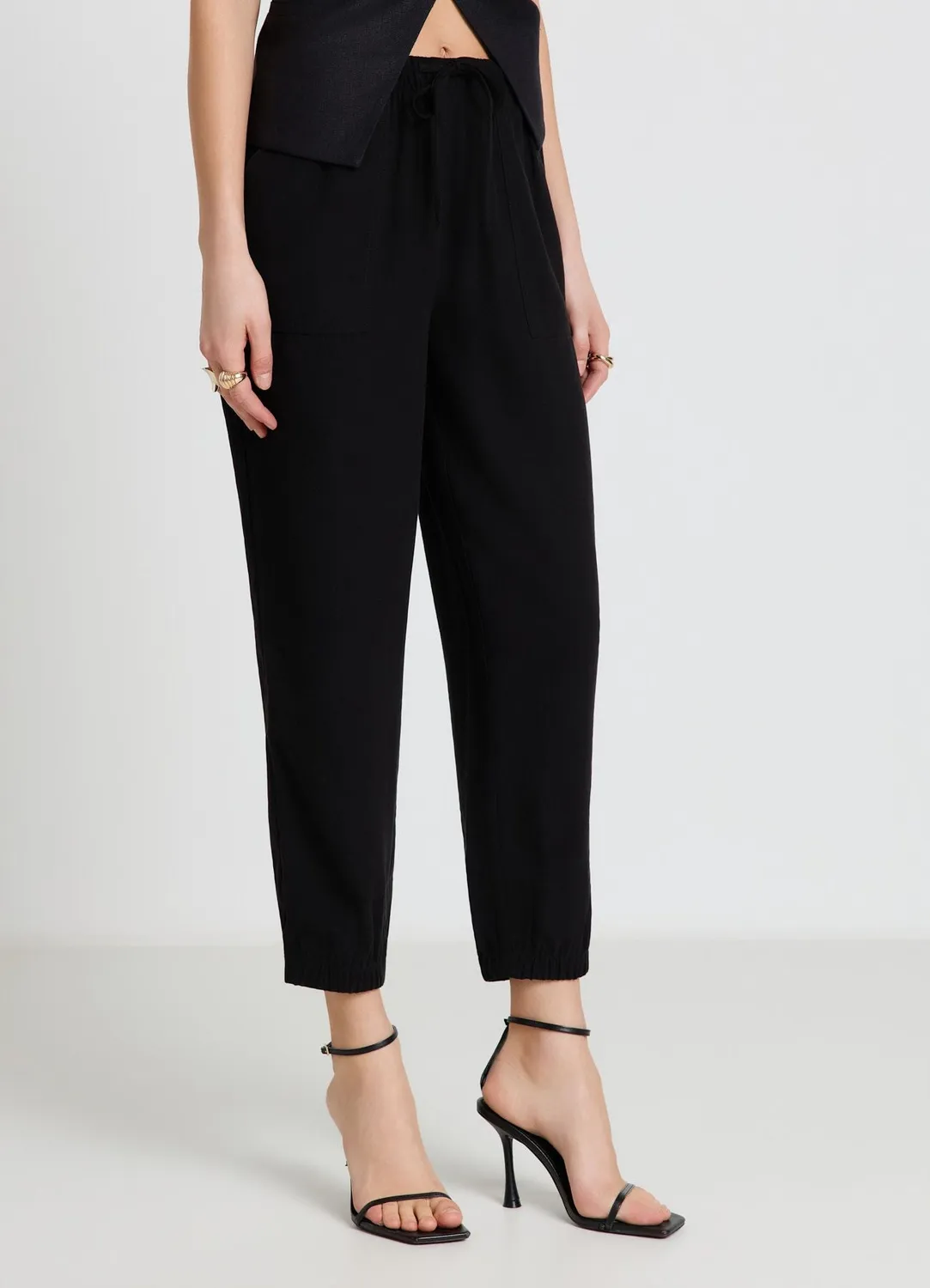Calliope pantalon jogger femme uni à cordon