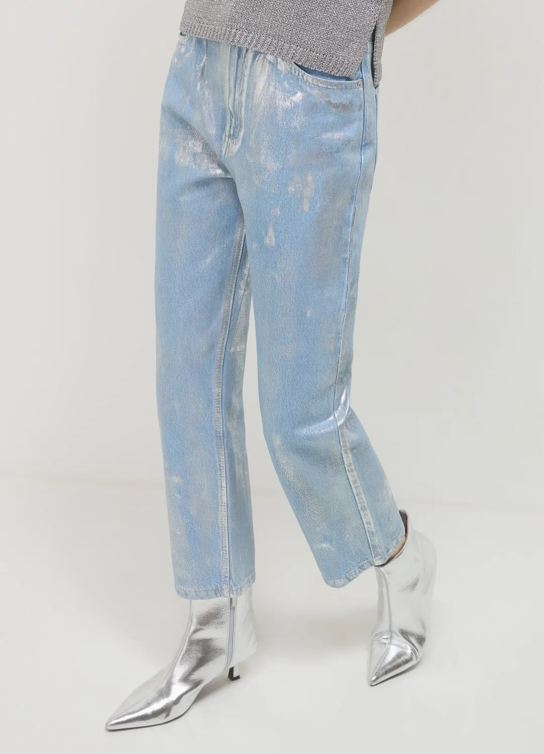 Calliope jean straight femme effet enduit 42