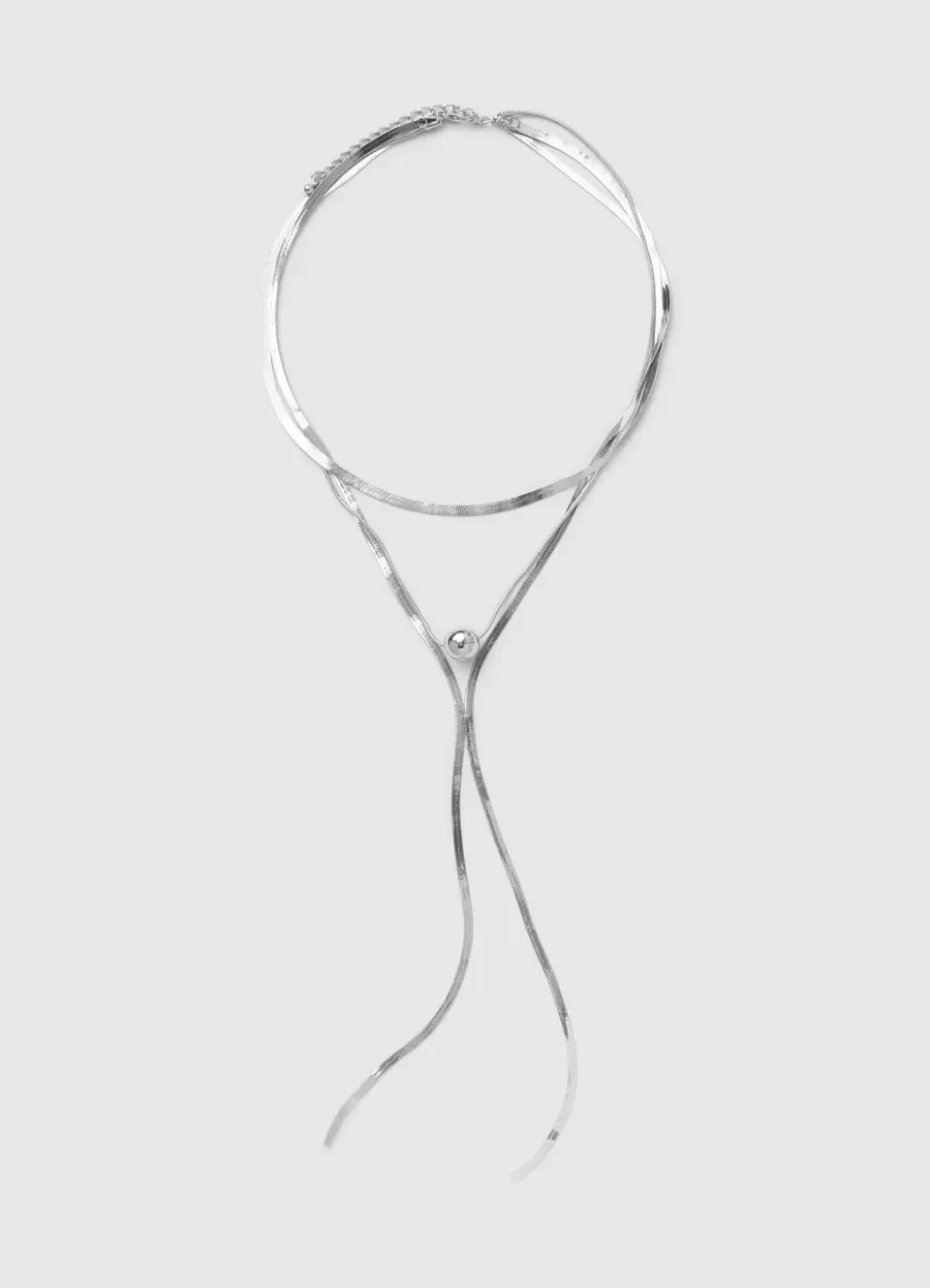 Calliope collier long trois fils sphère TU cascade