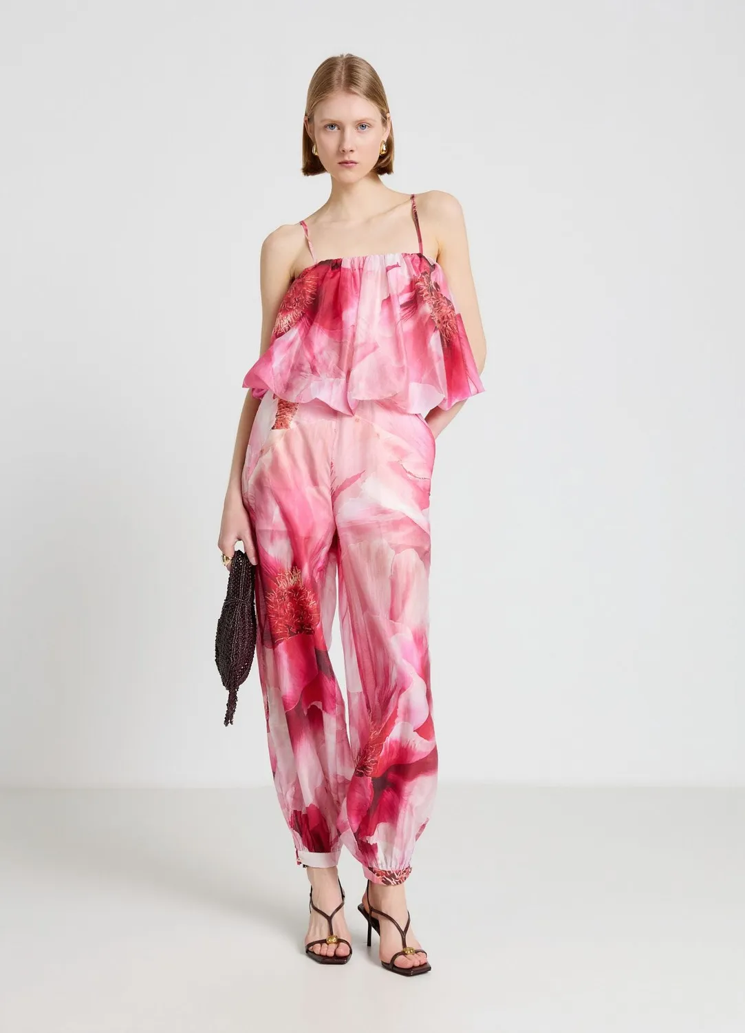 Calliope top ballon femme fleurs bretelles