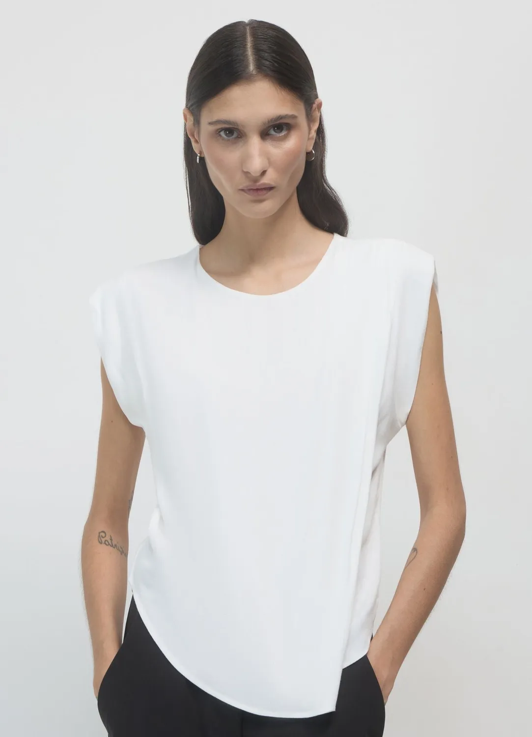 Calliope Pieghe blouse femme sans manches plissée