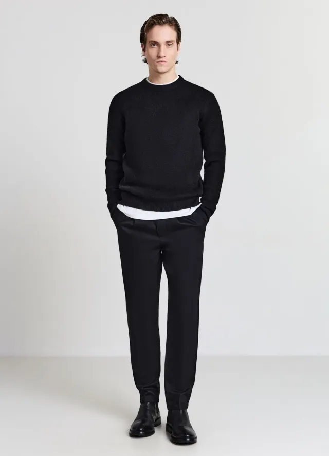 Calliope pull col rond homme effet pelucheux