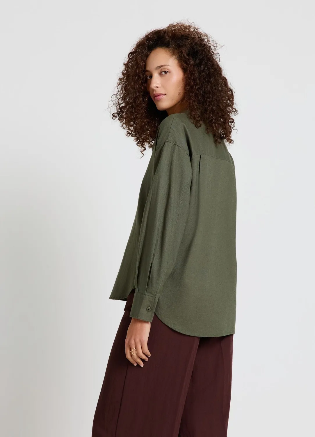 Calliope chemise unie lin femme regular manches longues