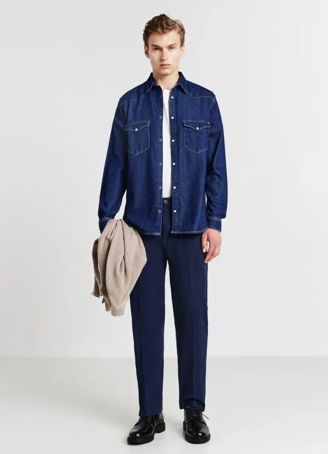 Calliope chemise western denim homme boutons
