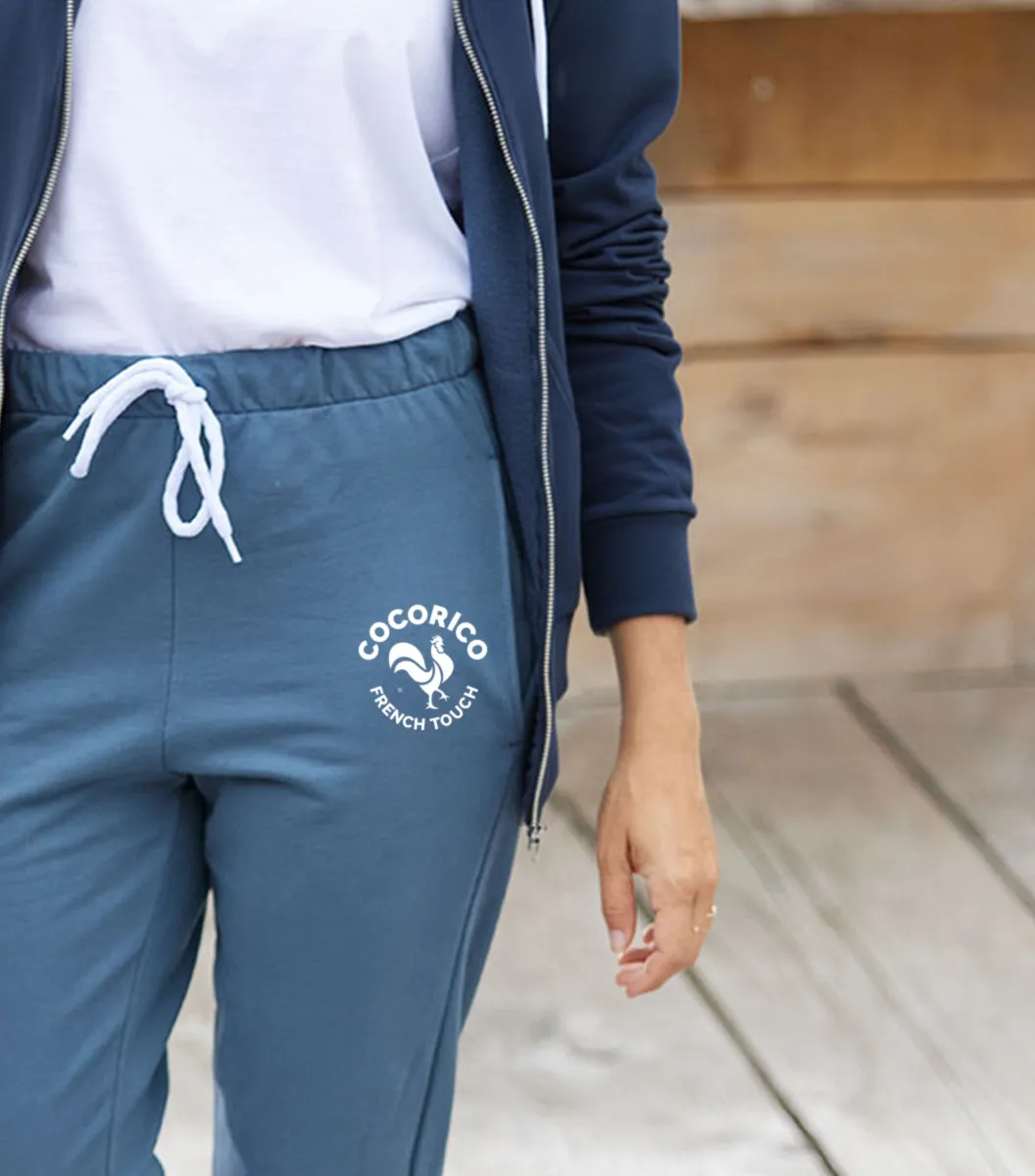 Cocorico Azur Coq Français jogging femme bleu coton