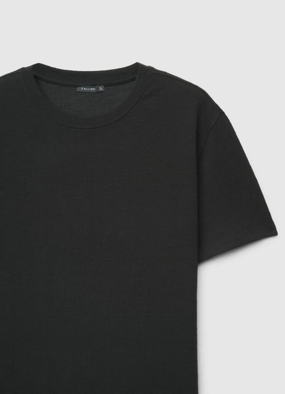 Calliope T-shirt uni col rond texturisé homme