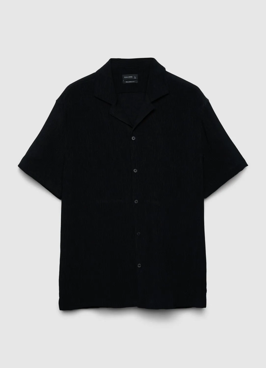 Calliope chemise homme col bowling unie manches courtes