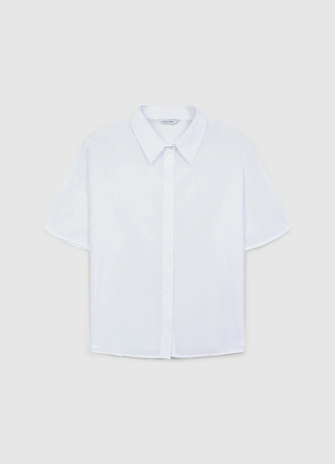 Calliope unie chemise femme coton manches courtes