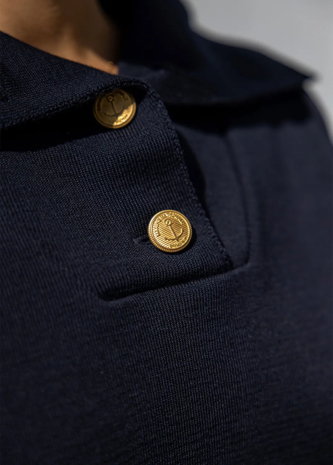Saint James Balise pull col camionneur navy