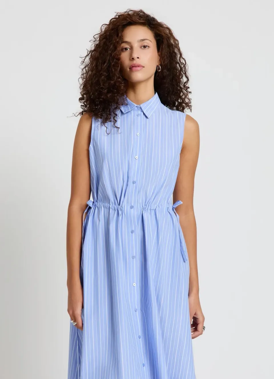 Calliope robe chemisier longue rayée femme lacets