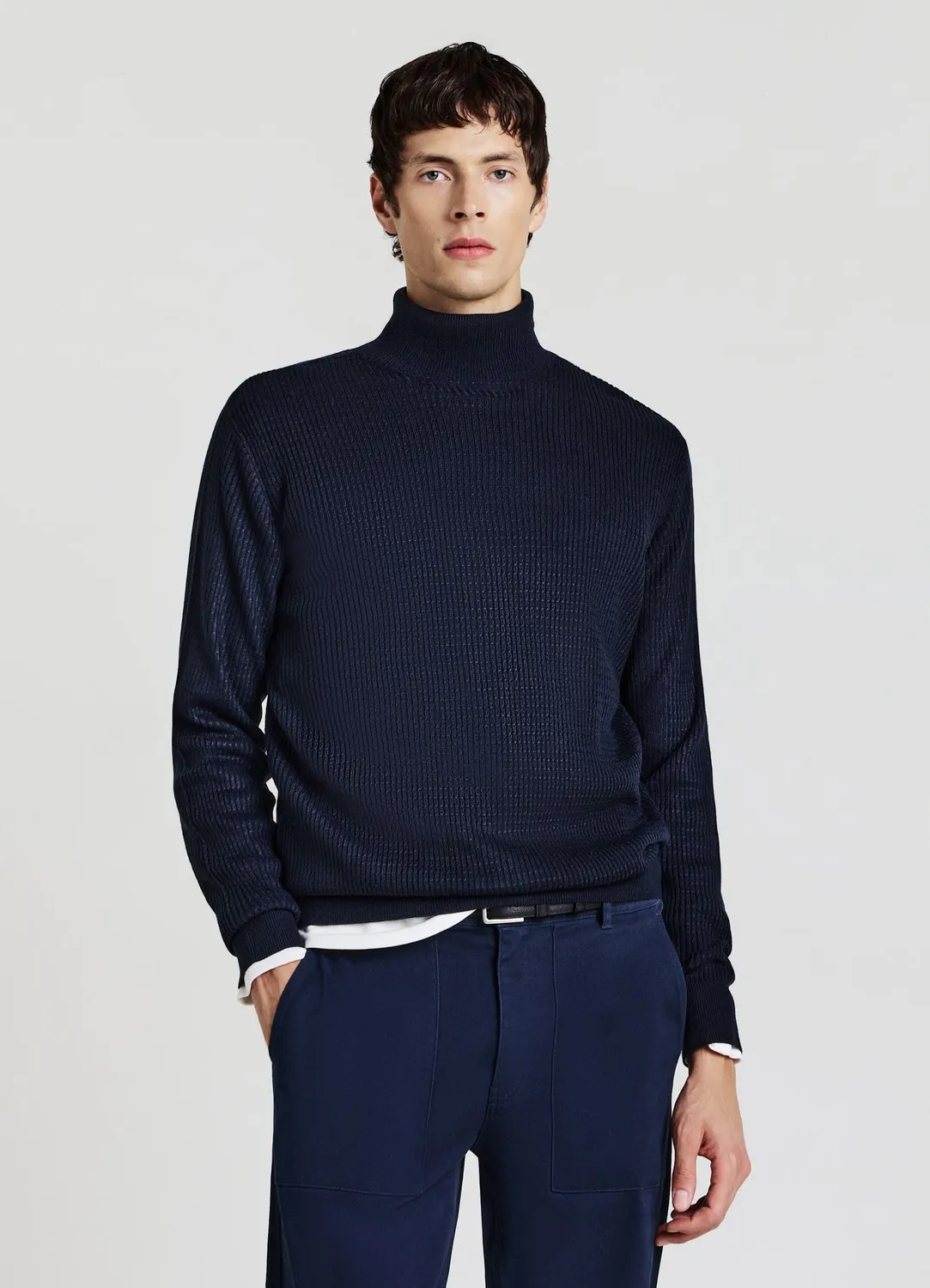 Calliope pull col roulé waffle homme taille L