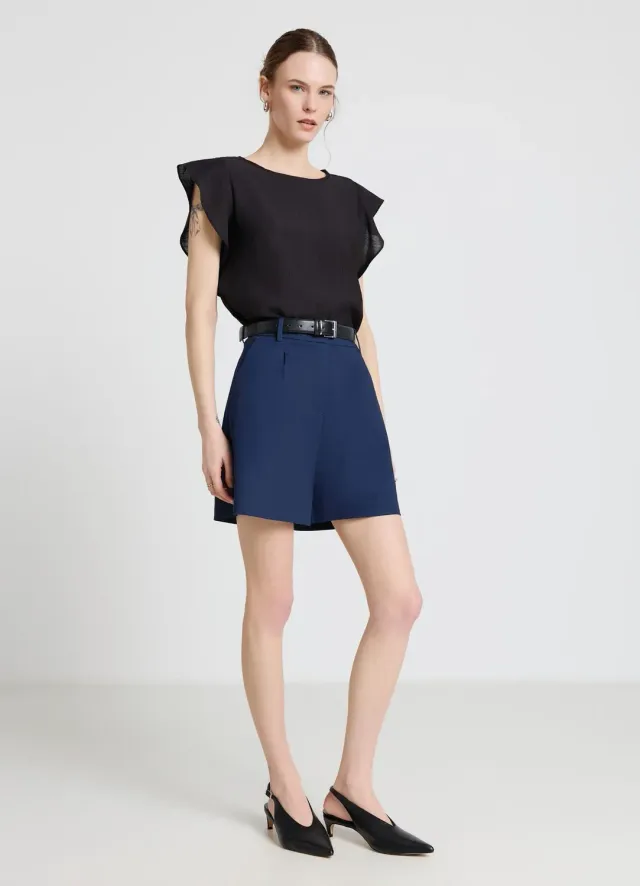 Calliope blouse manches volants femme col rond