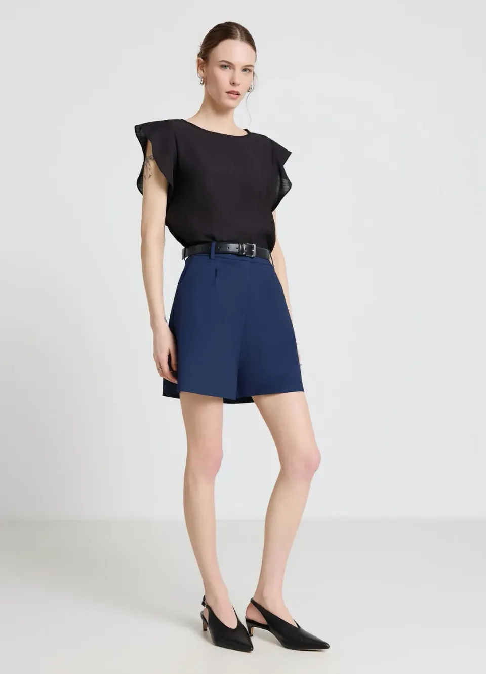Calliope blouse manches volants femme col rond