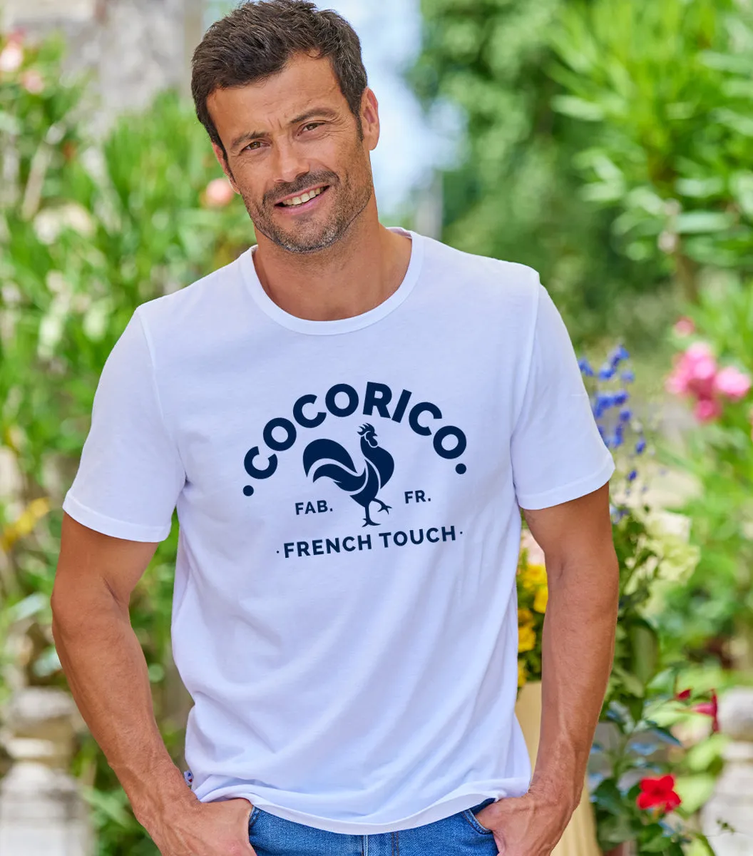 Cocorico Coq Français Blanc t-shirt homme blanc coton