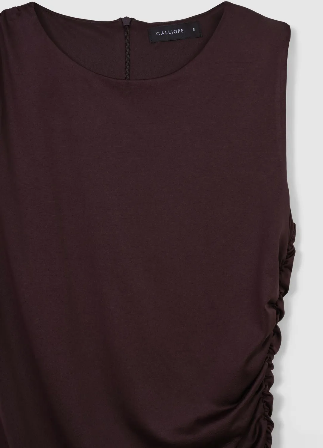 Calliope Atelier robe courte froncée femme sans manches